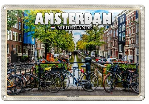Blechschild | Amsterdam | Niederlande | Stadtteil Jordaan | 40 cm x 30 cm