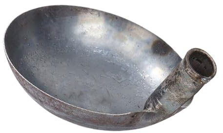 HIAKDOFT Cuchara de Hierro Engrosada Palas para excavación de jardinería Cuchara de Agua con Mango Largo cucharón para Wok Palas pequeñas para cavar Pala de jardín Planchar Gris