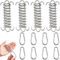 ARTGUTS Lot de 4 ressorts de tension pour voile d'ombrage avec 8 mousquetons, accessoires de fixation en acier inoxydable, tendeur de corde à ressorts de traction avec crochets, pour montage solide