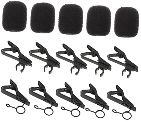 UKCOCO 18pcs Microphone Sponge Covers Set with Durable Tie Clips Portable Clip Design for Lavalier Microphones Includes Windscreen Covers