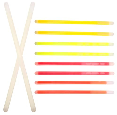 Vaguelly 10 Stück Leuchtstäbe 15x340mm Fluoreszierende Partyspielzeuge In Mischfarben Einweg Leuchtstäbe für Feier Camping und Foto Requisiten