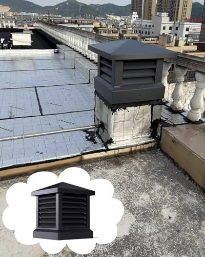 Comignolo Canna Fumaria Cappe per Camini della Piazza del Louvre per Esterni, Coperture di Ventilazione in Mattoni per Camino, Tegole Argilla per Tetto Villa per Condotto(30cm(11.8) x 30cm(11.8))
