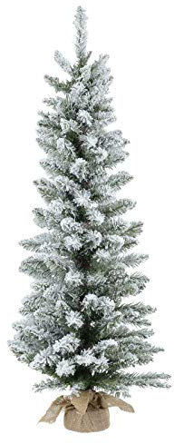 Albero di Natale Artificiale alberello di Natale innevato 90cm Super folto Reale Base in Iuta Decorazione addobbi Natalizi Ornamento casa Natale
