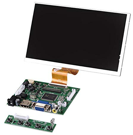 Richer-R 7 Zoll 1024X600 LCD-Schirm TFT , Display Screen 50Pin Hohe Auflösung Bildschirm + HDMI + VGA + 2AV Eingang Steuerpult mit Fernbedienung für