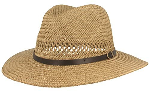 Breiter – Strohhut Sommerhut Sonnenhut Handgeflochten aus 100% Stroh – Bogart – Besonders Leicht, Flexibel, Hautfreundlich & Bequem – Natur (61, Natur)