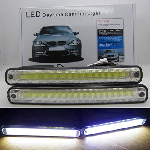 FOLGEMIR COB LED Tagfahrlicht, 12V DC Tagfahrleuchten, E4 Scheinwerfer, Nebelscheinwerfer, Weiß