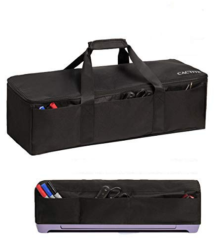 CACTIYE Carrying Bag Compatible with Cricut Explore Air and Maker, Waterproof Tote Bag Compatible with Cricut Explore Air and Supplies (Black, 1+1)