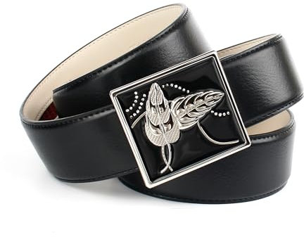 Anthoni Crown Damen Ledergürtel Gürtel, Schwarz, 85