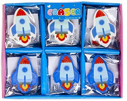 Schnooridoo 12 Radiergummi Rakete Rocket Weltraum Mitgebsel Kindergeburtstag Schule