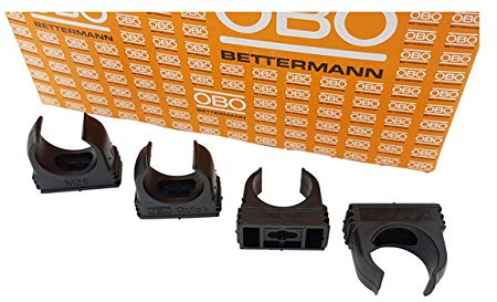 OBO Bettermann M20 - Abrazadera para tubos (10 unidades, 20 mm, 10 unidades), color negro