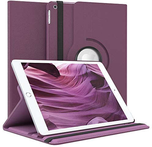 EAZY CASE - Étui pour Tablette iPad 10,2 2019/2020/2021 Housse de Protection Smart Cover Support Rotatif Pochette Pliante 360° pivotante avec Fonction Stand Cuir synthétique Violet