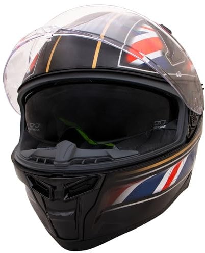 Zorax Hunter Union Jack XL (61cm) Double Visor Full Face Motorbike Motorcycle Helmet Road Legal ECE2206