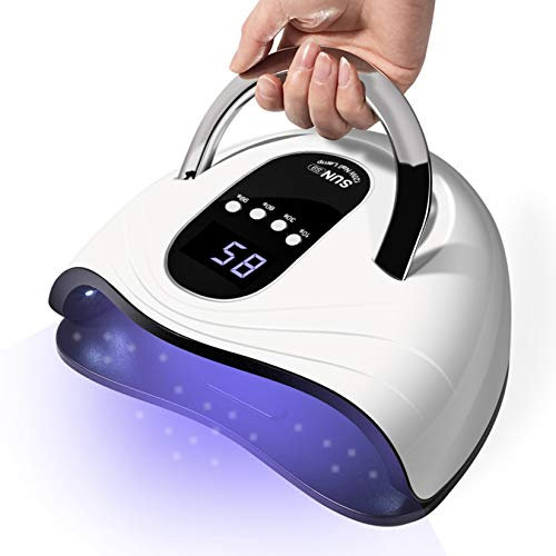 BLUEQUE 120W UV LED Nail Lamp - Faster Nail Dryer, Gel Polish Light with 36 LED Beads & 4 Timer Settings, Professional Curing Lamp for Fingernail and Toenail