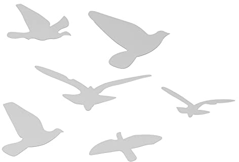 Wandaufkleber, Abnehmbarer Spiegel 3D Vogelform Spiegel Wandtattoos DIY Wanddekoration für Zuhause Wohnzimmer Schlafzimmer(Silber)