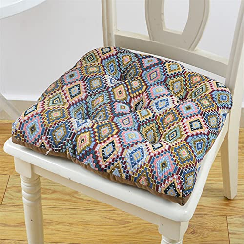 Stuhlkissen mit Bändern 2er Set, Chickw1 Sitzkissen Gefüllt Dekokissen Zierkissen Gartenkissen für Gartenstuhl, Küche oder Esszimmerstuhl Indoor und Outdoor (Diamant,45x45cm)