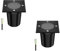 ledscom.de 2 Stück Bodeneinbauleuchte RELI für außen, IP67, schwarz, eckig, 11 x 11cm, 1x GU10 max. 15W, gefrostet