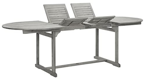vidaXL Akazienholz Massiv Garten Esstisch mit Schirmloch Erweiterbar Terrassentisch Gartentisch Gartenmöbel Holztisch Ausziehtisch (160-240) x100x75cm