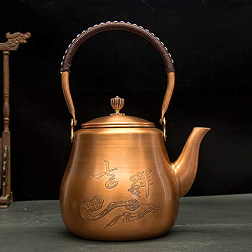 Teapot Tetsubin Tea Kettle 2600ml Extra Large Hand Made Copper Kettle Southern Japan Health Purple Copper Teapot (Color : B, Size : 2600ml)
