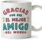 MUGFFINS Tazas para AMIGO - En Español - Gracias por ser el mejor - 11 oz / 330 ml - Regalo original y divertido