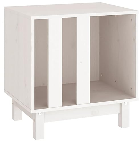 vidaXL Hundehütte Weiß 50x40x52 cm Massivholz Kiefer Hundehaus Hundebett