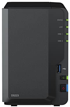 Synology DS223 - Discstation NAS a 2 bay (Realtek RTD1619B quad-core 2 GB Ram 1 porta LAN RJ-45 1GbE) da 2 TB bundle con 2 dischi rigidi NAS Seagate IronWolf da 1TB