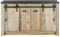Lomadox Küchen Spülschrank in Old Style hell Nb. mit anthrazit, B/H/T ca. 161/93/64 cm