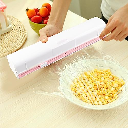 Food Wrap Dispenser,Reusable Plastic Wrap Dispenser Cling Wrap Foil Cling Film Storage for Kitchen 36 * 7 * 6