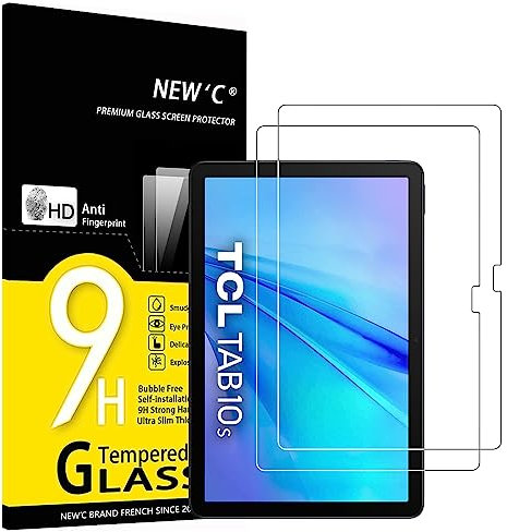 NEW'C 2 Piezas, Protector Pantalla para TCL Tab 10 5G / TCL Tab 10s 10,1 Pulgadas Cristal templado, Sin Burbujas, Dureza 9H, 0.33 mm Ultra Transparente, Ultra Resistente