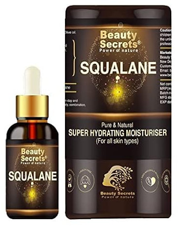 QURA 100% Organic Pure & Natural Plant Based Squalane Oil | Anti Ageing Super Hydrating Moisturiser Suitable for All Skin Types | Free from Paraben, Silicones, Mineral Oil,-30ml (Pack of 1)