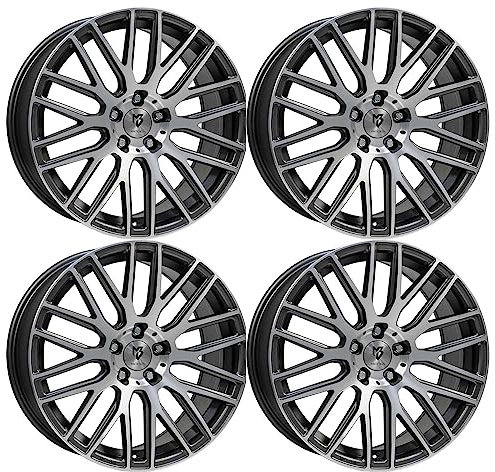 4x MB Design Felgen KV4 7.5Jx18 ET45 5x114,3 Mattgrau poliert kompatibel mit Honda Accord Tourer Accord Civic CR-V CR-Z FR-V Honda e HR-V