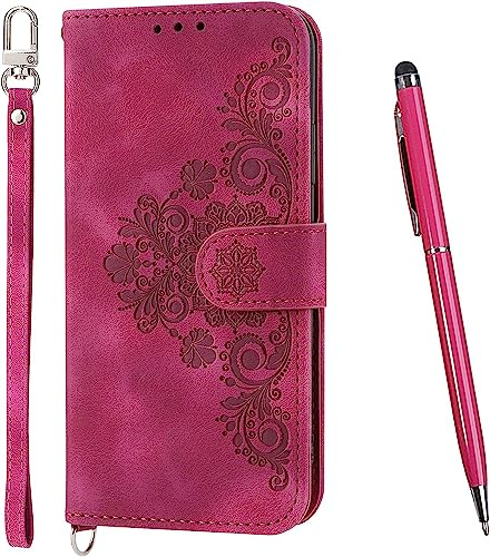 TOUCASA Kompatibel mit Nokia G21/G11 Hülle, Handyhülle Nokia G21/G11, PU Leder Flip Klappbar Magnetische Wallet Tasche Standfunktion Kartenfach Schutzhülle Flipcase Klapphülle (Rot)