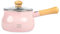 Cacerola de 5.5 pulgadas con revestimiento antiadherente, tapa de vidrio transparente, capacidad de 1.25 cuartos de galón (rosa)