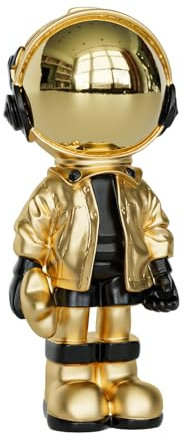 Paytonture Mini-Statue, Astronauten-Skulptur, Raumfahrer-Dekoration, Skulpturen, Heimdekoration, Kunstharz, goldene Regaldekoration, Tischdekoration, kleine Raumfahrer-Figur, Ornament, Geschenk (Gold)