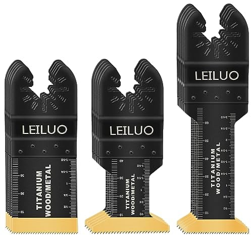 Titan Multitool Sägeblätter LEILUO 15 Stück oszillierende Werkzeugklingen für Nägel Holz verpackt in einer Aufbewahrungstasche Kompatibel mit Dewalt Makita Dremel und mehr