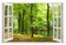 Wandaufkleber mit Fenster mit Ausblick 120 x 80 cm- moderner Kunstdruck - XXL Wandbild - WALLSPIRIT (Wald)