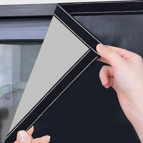 JYkjWeYF Tragbares Verdunkelungsrollo,Selbstklebend Verdunklungsstoff Verdunkelungsfolie,Hitzeschutz Sonnenschutz,für Schlafzimmer,Kinderzimmer,Büro,Ohne Bohren,Anpassbar,Breite×Höhe (170x160cm)