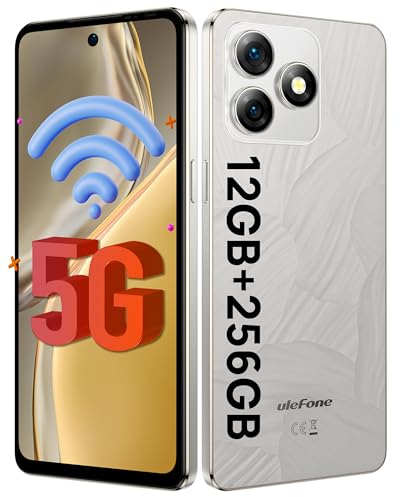 Ulefone Note 18 Ultra 5G Handy ohne vertrag, 50MP+50MP+32MP Kamera 12GB+256GB/SD-2TB Android 13 Smartphone mit 18W Schnellladung 6,78 Zoll FHD+ 5450mAh Akku GPS/OTG/NFC Grau