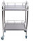 Allpax Labor-Rollwagen aus Edelstahl mit 2 Ablagen und Lenkrollen, 500 x 400 x 860 mm, 100 kg Tragfähigkeit - Abräumwagen, Servierwagen, Transportwagen, Küchenwagen