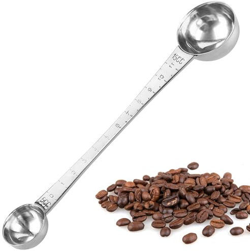 ANNASAMDO Edelstahl Messlöffel 5ml 15ml, Doppelseitiger Kaffeelöffel für Pulver, Tee, Gewürze, Proteinpulver