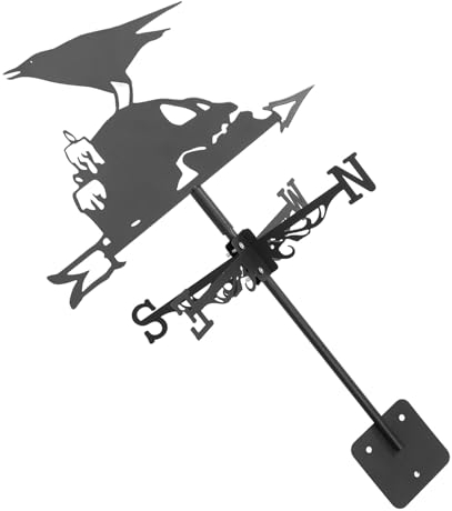 HANABASS Wetterfahne Garten Deko Halloween Windrichtungsanzeiger Für Hinterhof Und Innenhof Wetterbeständig Und Langlebig Einfache Installation Rustikales Design