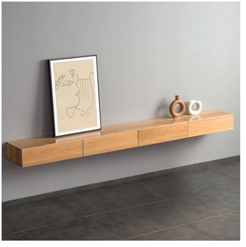 TV Stand 70.8/78.7/86.6 Inch Wood Entertainment Center with Storage for Televisions TV Stand with Drawer & 2 Storage Cabinets for Living Room Bedroom, Modern Media Console TV Cabinet(Oak wood,220*30*1