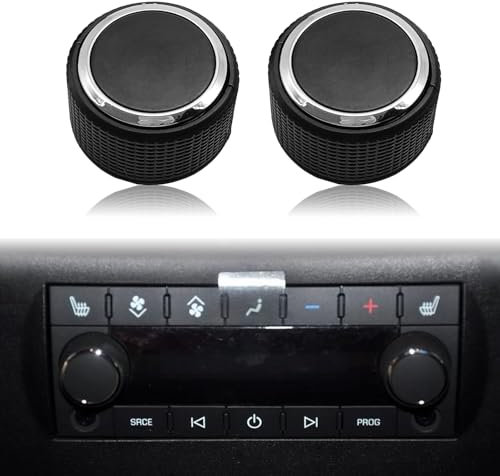 Pleoos Car Rear Radio Volume Control Knob, Radio Repair Kit Replacement Button Compatible with 07-13 Chevy Tahoe Chevrolet Silverado GMC Acadia Sierra Denali Yukon GM 22912547(2Pcs)