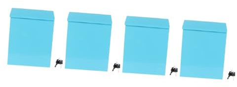 Angoily 4 Stück Briefkasten Aus Blech Briefkasten Der Villa Vintage-briefkasten Wandbriefkasten Korreo Abschließbarer Briefkasten Zur Wandmontage Tür Paket Klar Umschlag Münze Blue Eisen