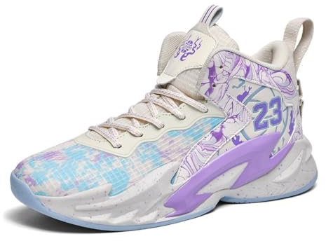 Scarpe da Basket da Uomo Scarpe da Basket Alte da Uomo Suole di Gomma All'aperto Sport Antiscivolo Eccellente Rimbalzo Formazione Scarpa da Corsa Studente Basket Stivali