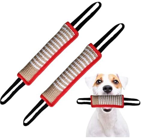 2 pezzi,Addestramento Giocattolo Morso,Manicotto per Cani Giocattolo,Giocattolo per Cani in Iuta,Dummy per Cani,Tiro alla fune e giochi di tiro con cane,Rimorchiatore per Cani Giocattolo in Iuta