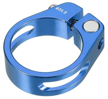 PATIKIL 34.9mm Cycles Bike Seat Post Clamp, Aluminum Alloy Seat Tube Clip Bike Quick Release Clamp for Mountain Bike Road Bike Gear Track Bike Folding Bike Blue
