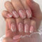 Glitter Edge French Fake Nails, Nude Pink Fake Nail Glossy,Glitter Edge Square French Press on Nails,24pcs Stick on Nails with Glue,Comfortable Fit Full Cover French Tip for Women & Girls Nail Art