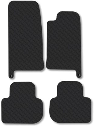 Jaguar XJ (1994-2004) [SWB] Heavy Duty Thick Rubber Car Mats Accessories Tailored Fit Front Rear Set Compatible Accessory Waterproof Durable Non-Slip 5mm Full Coverage Protection with Clips