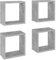 HEFZGDB Würfelregale 4 STK. Betongrau 26x15x26 cm Wandregal Klein Kleines Wandregal Regalboden Wandablage für Wohnbereich Schlafzimmer Küche Badezimmer