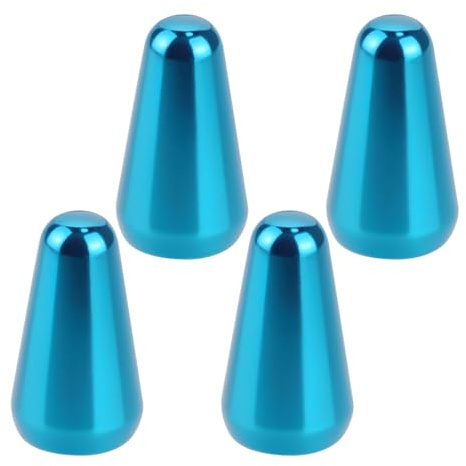 LT Easiyl 4 Stück 5-Wege-Tonabnehmerschalter für Gitarre Spitze Metallschalterknopf Kompatibel mit Fender Strats Kompatibel mit ST Gitarren Kompatibel mit Oak Grigsby Schalter (Blau)